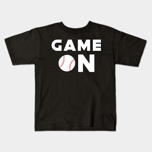 Game On - Funny Baseball Design Kids T-Shirt